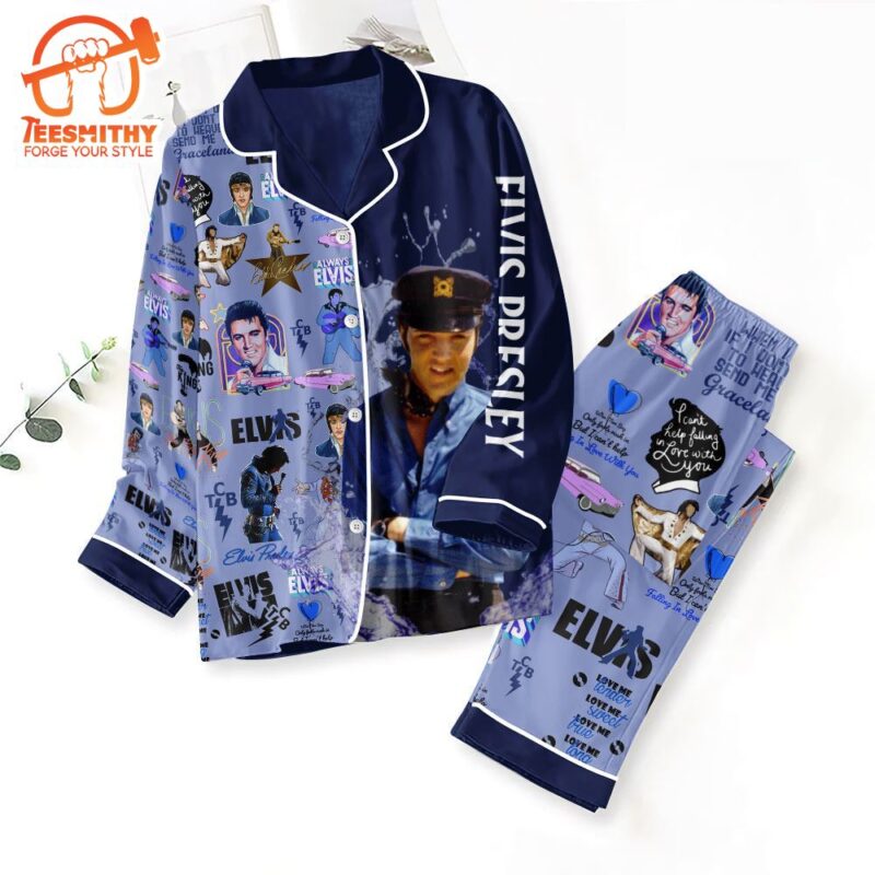Elvis Presley Blue Pajamas Set For Fan Gifts Christmas
