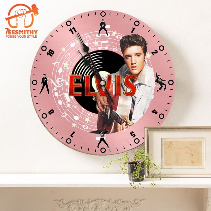 Black Widdop Hometime Wall Clock Icon Elvis Presley The King Design - View #8