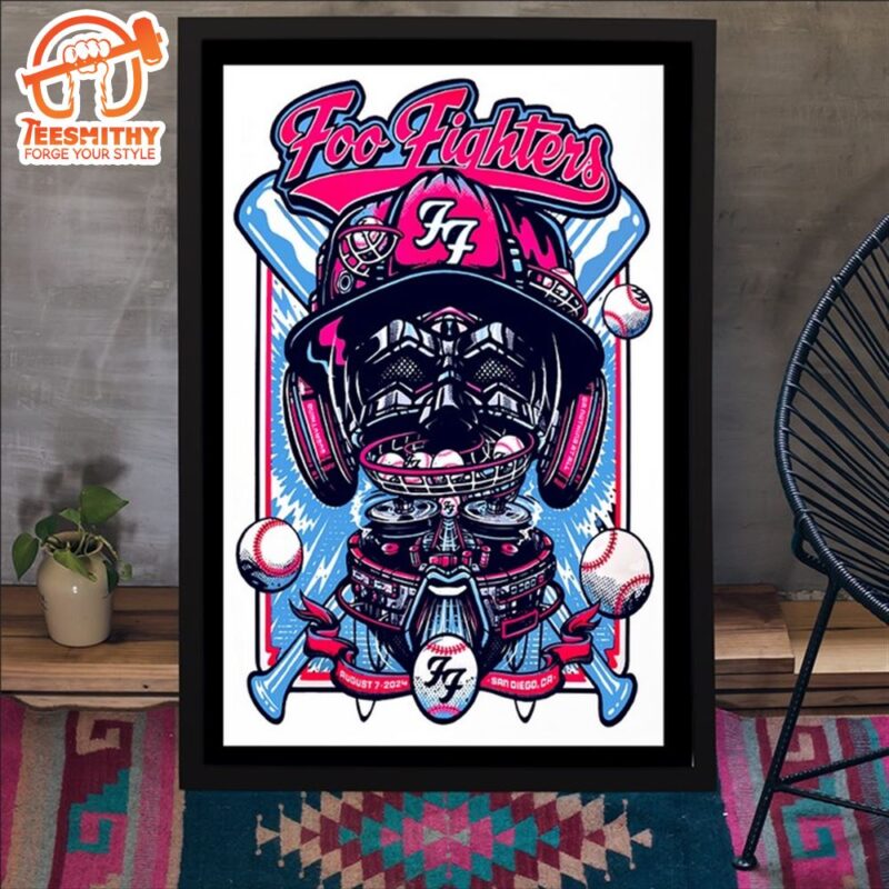 Foo Fighters In San Diego CA On August 7 2024 Tour Poster Canvas