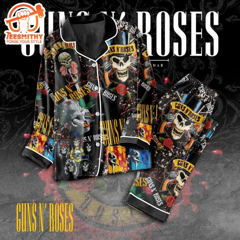 Guns N' Roses Button Down Pajamas Set