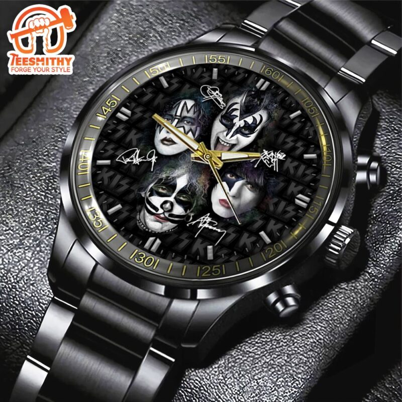 Kiss End Of The Road Band Members Black Stainless Steel Watch