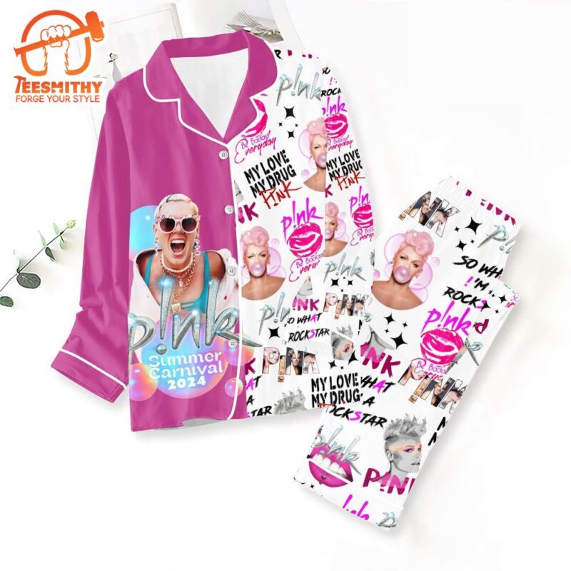 P!nk Button Down Pajamas Set