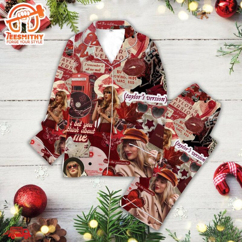 Taylor Swift Red Album Button Down Pajamas Set