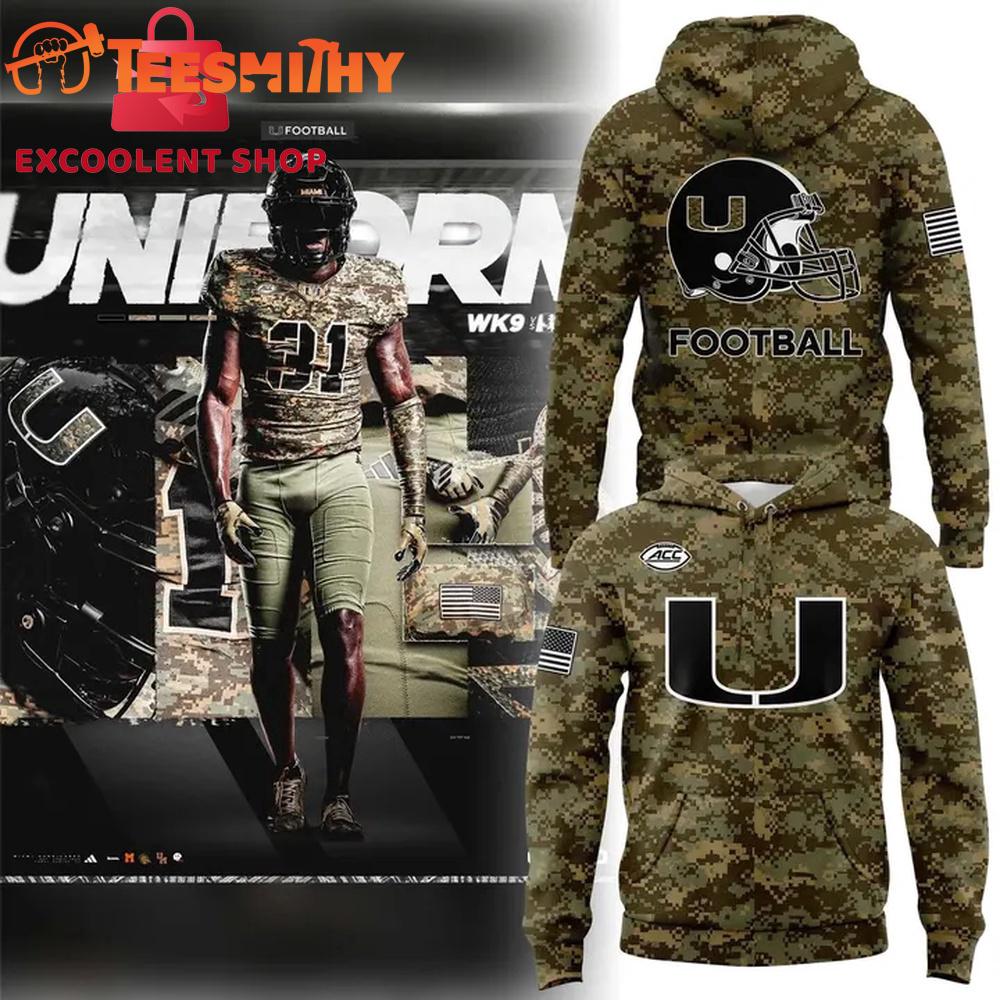 2025 Miami Hurricanes Military Appreciation Hoodie
