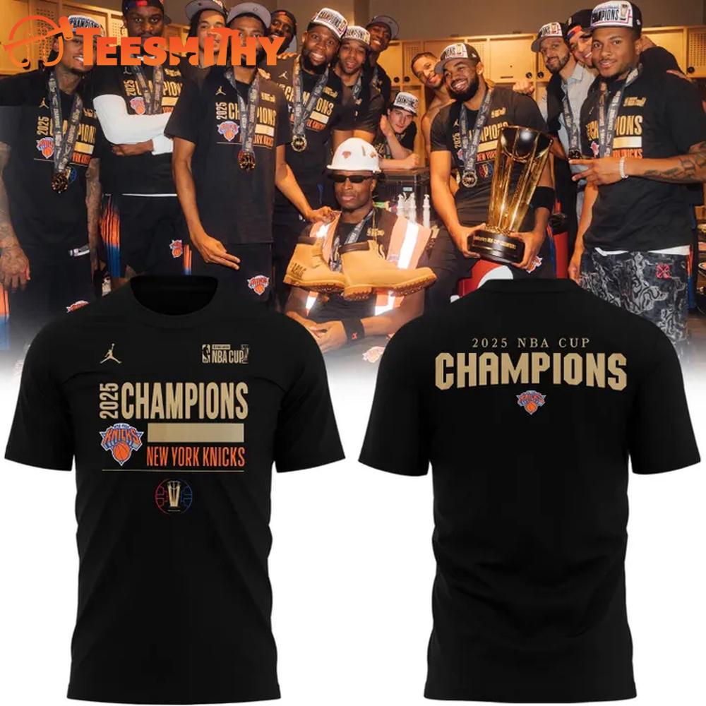 2025 New York Knicks NBA Cup Champions All Over Print Shirt