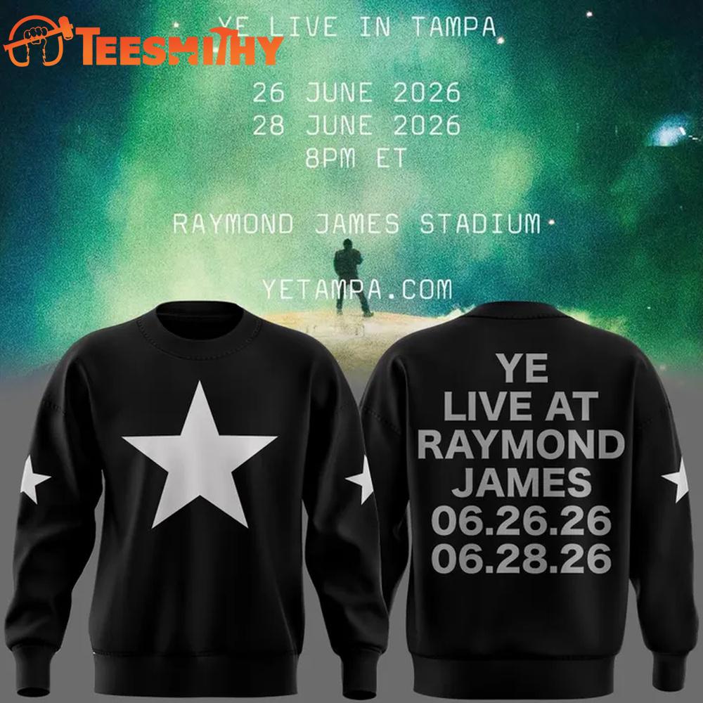 2026 Ye Live Concert Tour Raymondames Stadium Tampa Black SWEATSHIRT