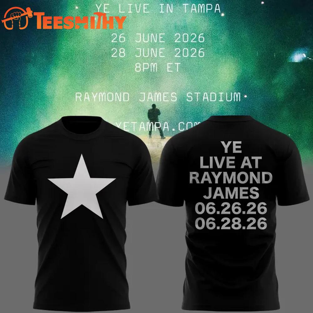 2026 Ye Live Concert Tour Raymondames Stadium Tampa Black T Shirt