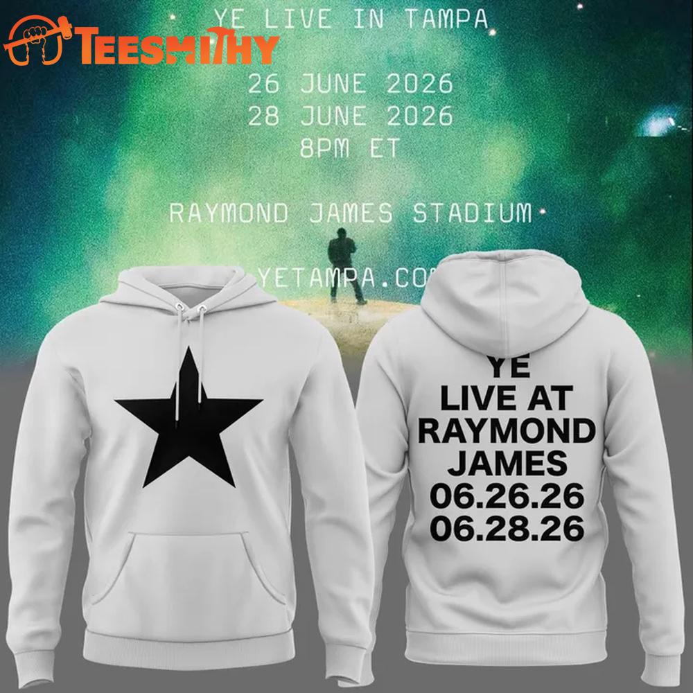 2026 Ye Live Concert Tour Raymondames Stadium Tampa White Hoodie