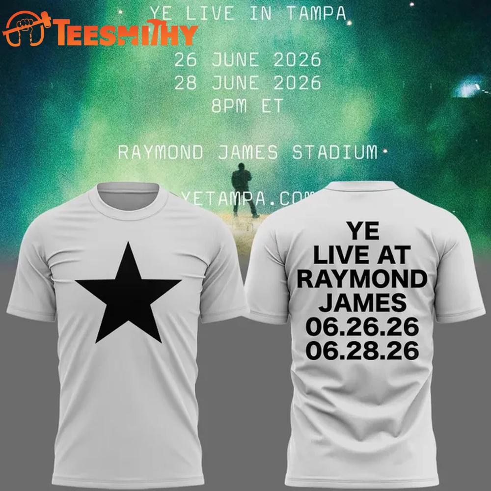 2026 Ye Live Concert Tour Raymondames Stadium Tampa White T Shirt