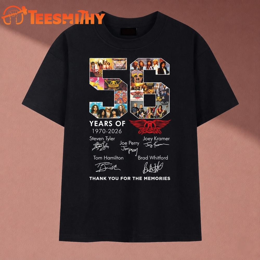 56 Years Of Aerosmith 1970 2026 Thank You For The Memories T Shirt