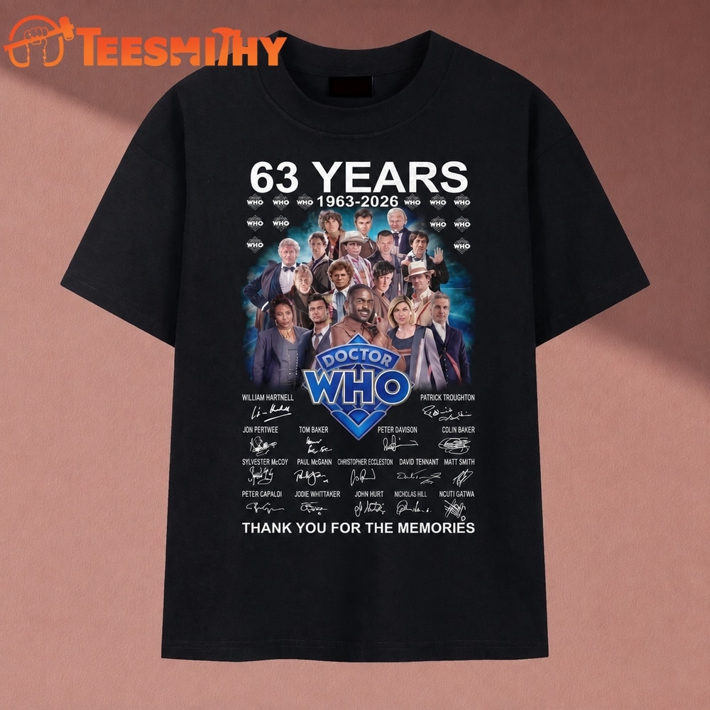 63 Years Of Doctor Who 1963 2026 Signatures Thank You For The Memories T Shirt