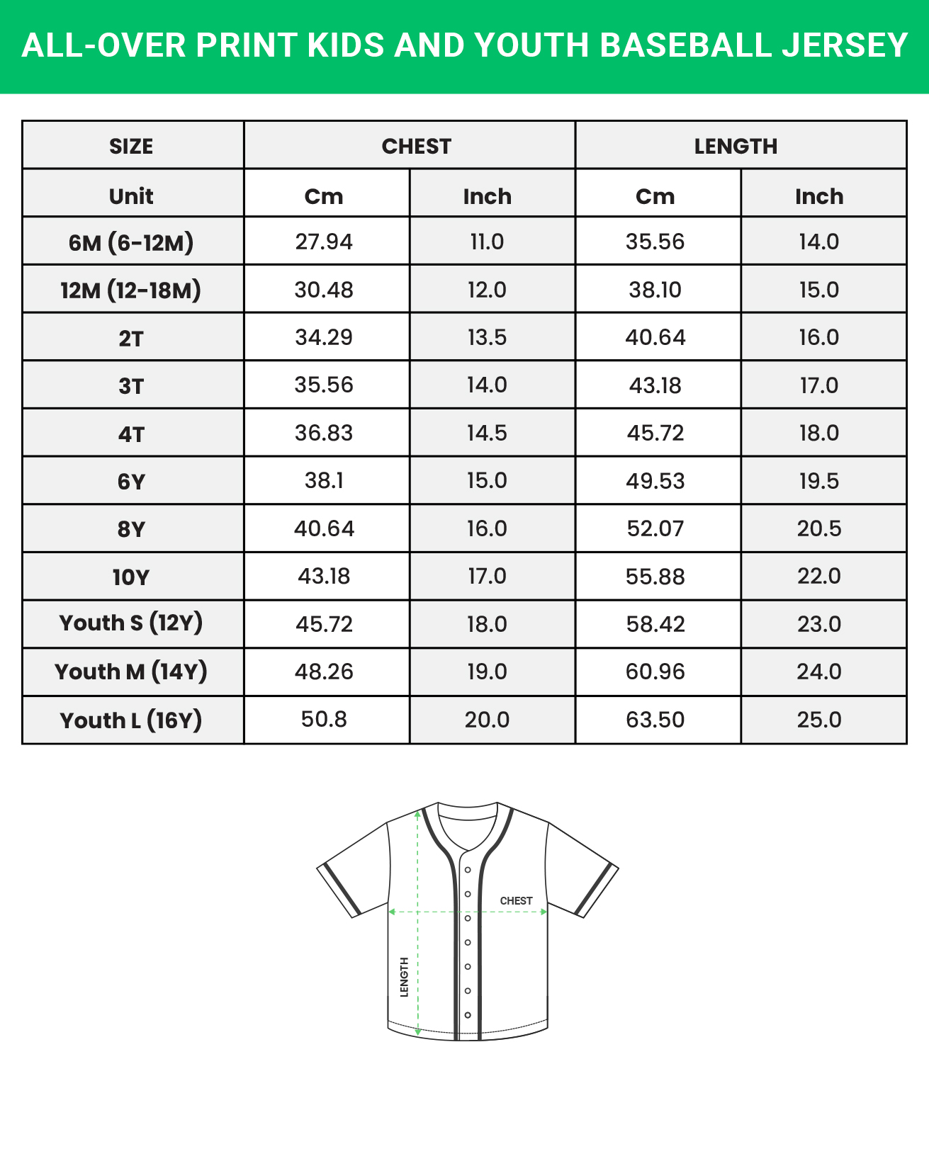 Size Baseball Jersey
