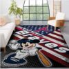 MLB Atlanta Braves Area Rug Logo Wooden Style Style Nice Gift Home Decor