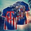 MLB Texas Rangers 3D T-Shirt Blossom Bliss Fusion For Fans Sports
