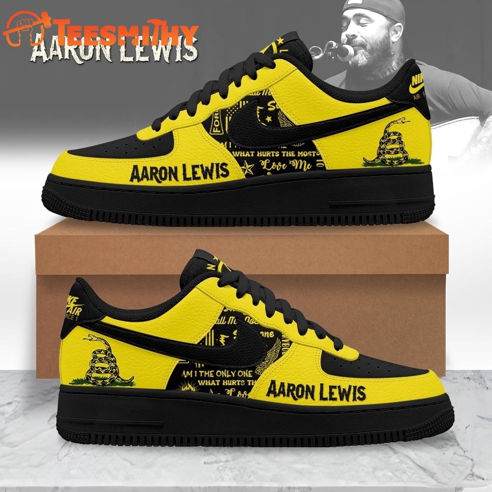 Aaron Lewis Am I The Only One Yellow Graphic Country Rock Custom Air Force 1 Shoes