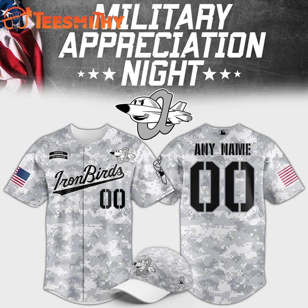 Aberdeen IronBirds Military Appreciation Night 2025 Limited Edition Baseball Jersey