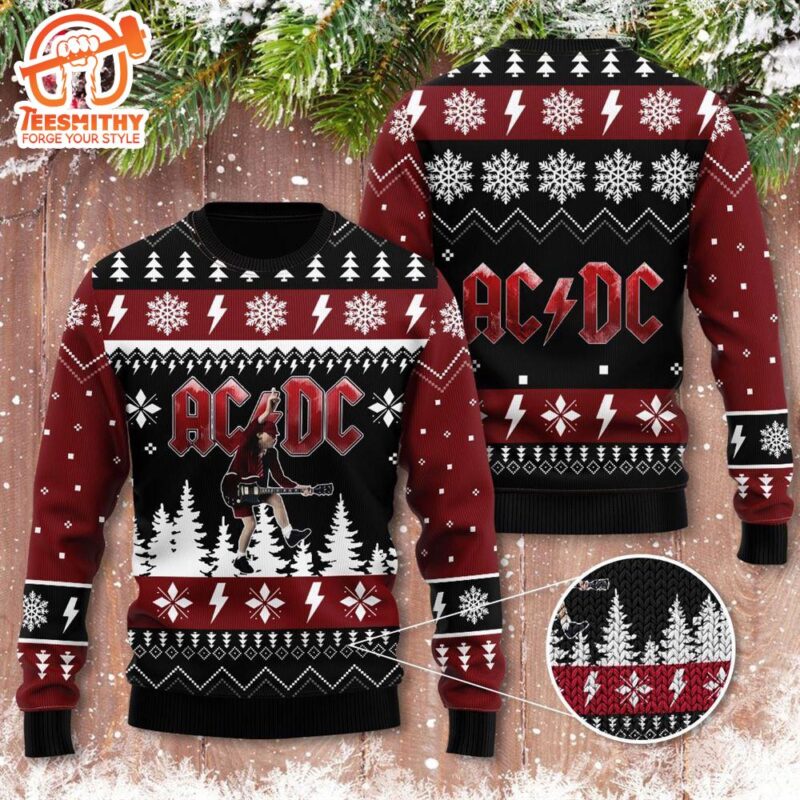 Ac Dc Hells Bells Ugly Christmas Sweater Funny Sweater