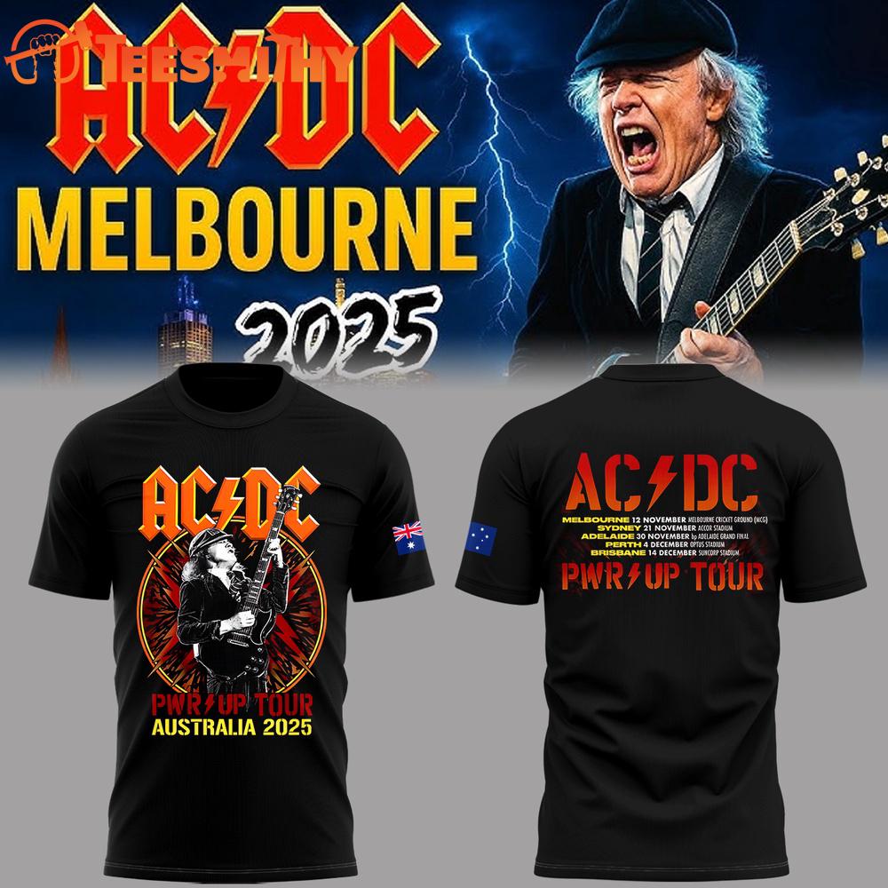 ACDC 2025 PWR Up Tour Australia Concert Black T Shirt