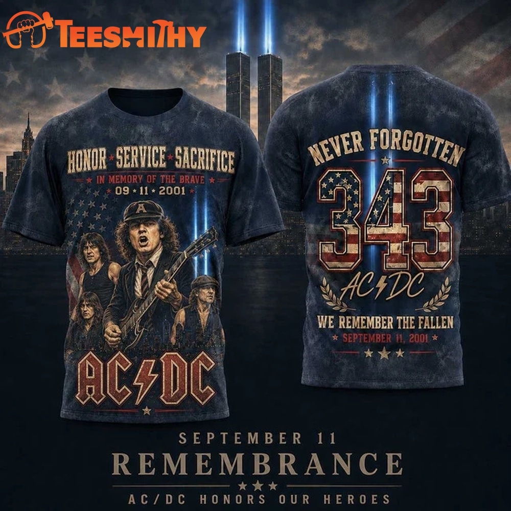 ACDC 343 Tribute September 11 Spotlight Vintage 3D Shirt