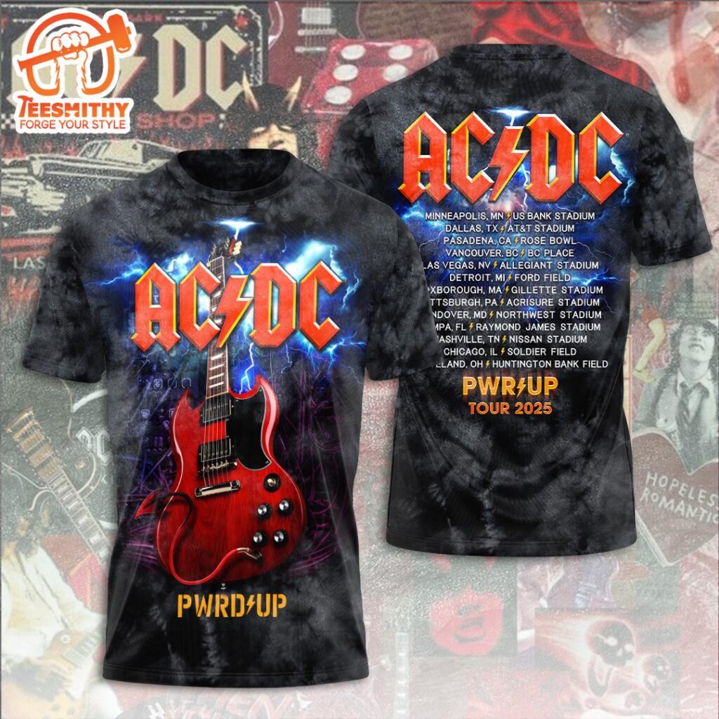 ACDC 3D Apparel - Ac Dc Shirt Music T Shirt World Tour 2025 Powerup ...