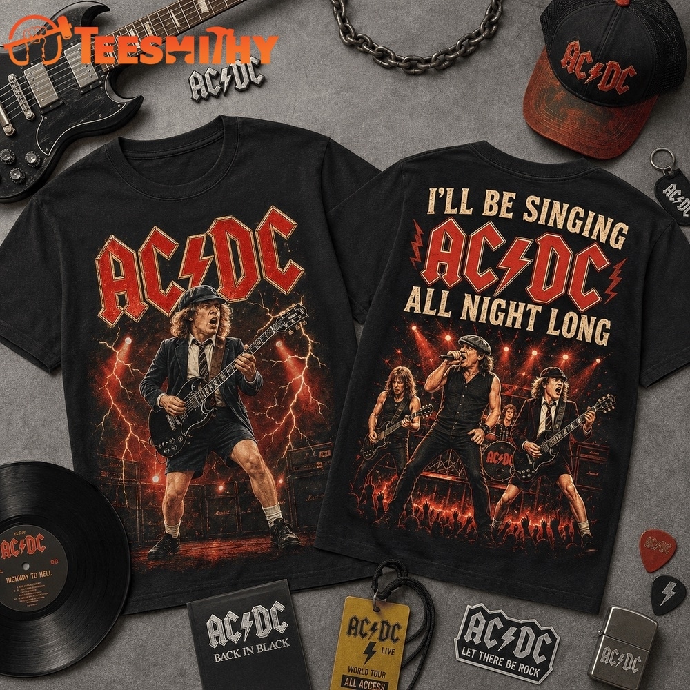 ACDC All Night Long 3D Graphic Shirt