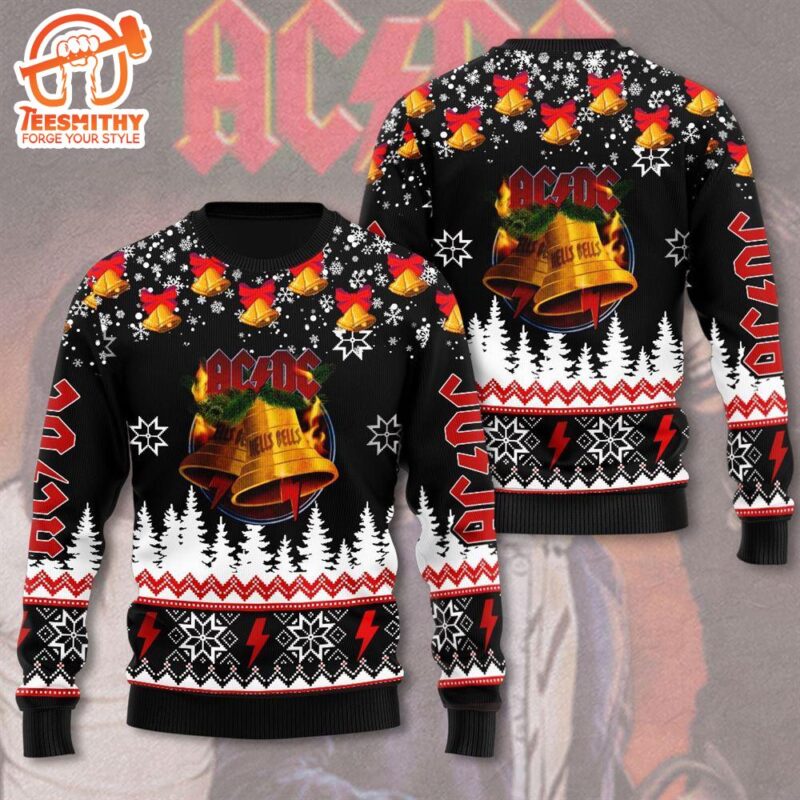 ACDC Band Jingle Hells Bells Let There Be Christmas Ugly Sweater