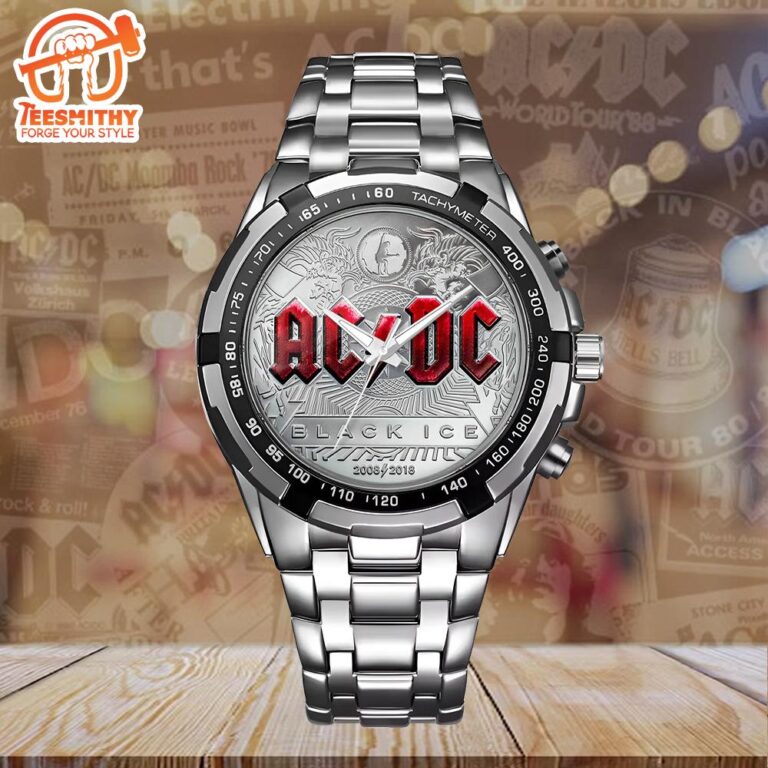ACDC Tour 2024 Fifty Years Black Stainless Steel Watch - Teesmithy