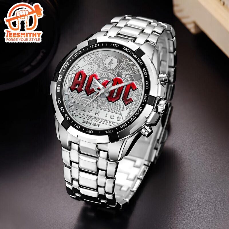 ACDC Tour 2024 Fifty Years Black Stainless Steel Watch - Teesmithy