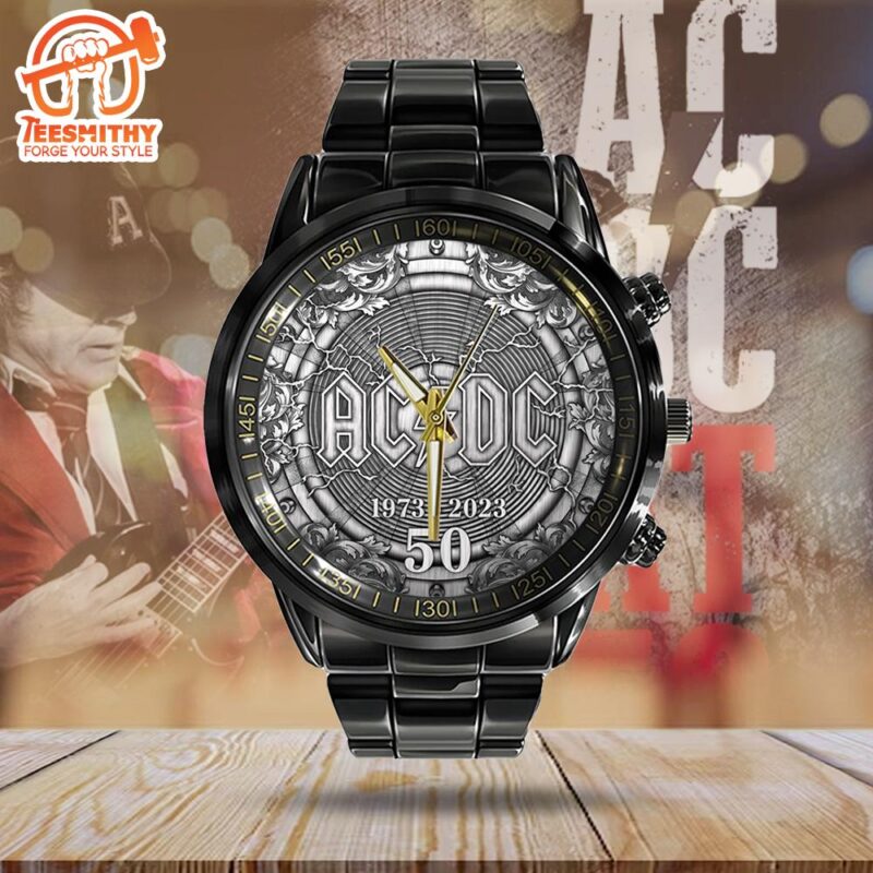 ACDC Black Stainless Steel Watch, Music Watch - Teesmithy