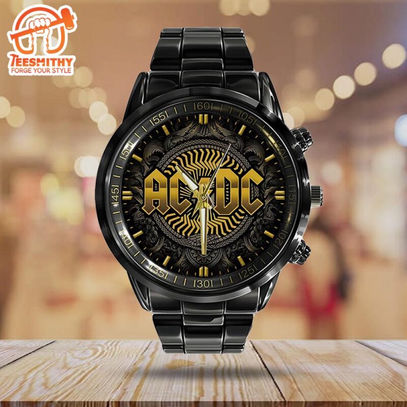 ACDC Tour 2024 Fifty Years Black Stainless Steel Watch - Teesmithy