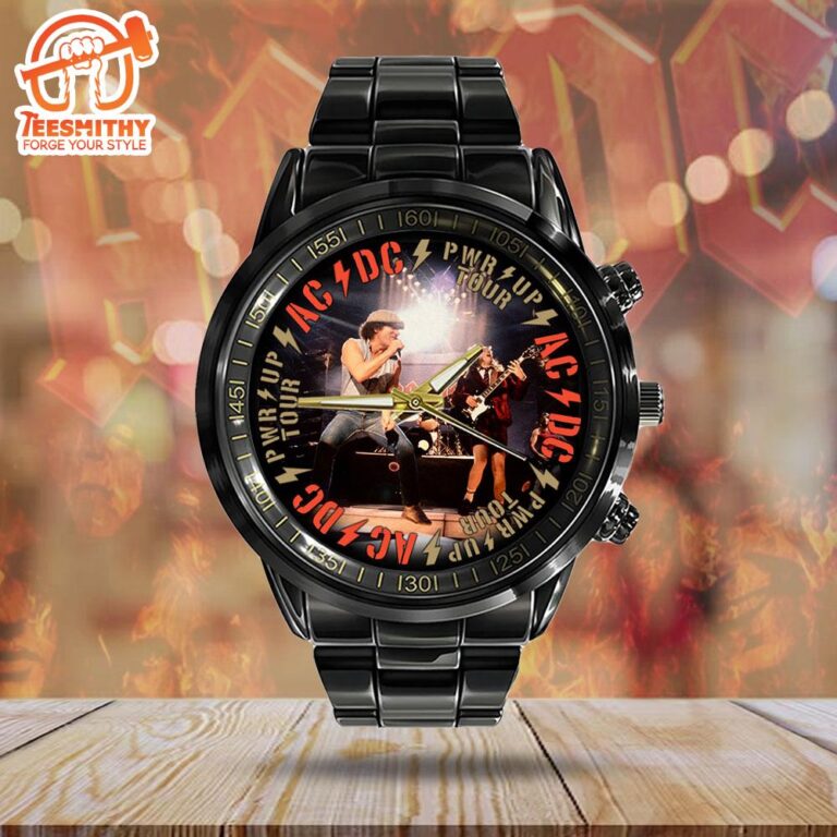 ACDC Black Stainless Steel Watch, Music Watch - Teesmithy