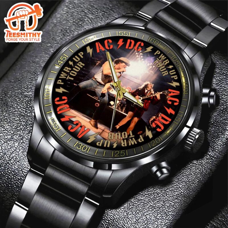 ACDC Black Stainless Steel Watch, Music Watch - Teesmithy