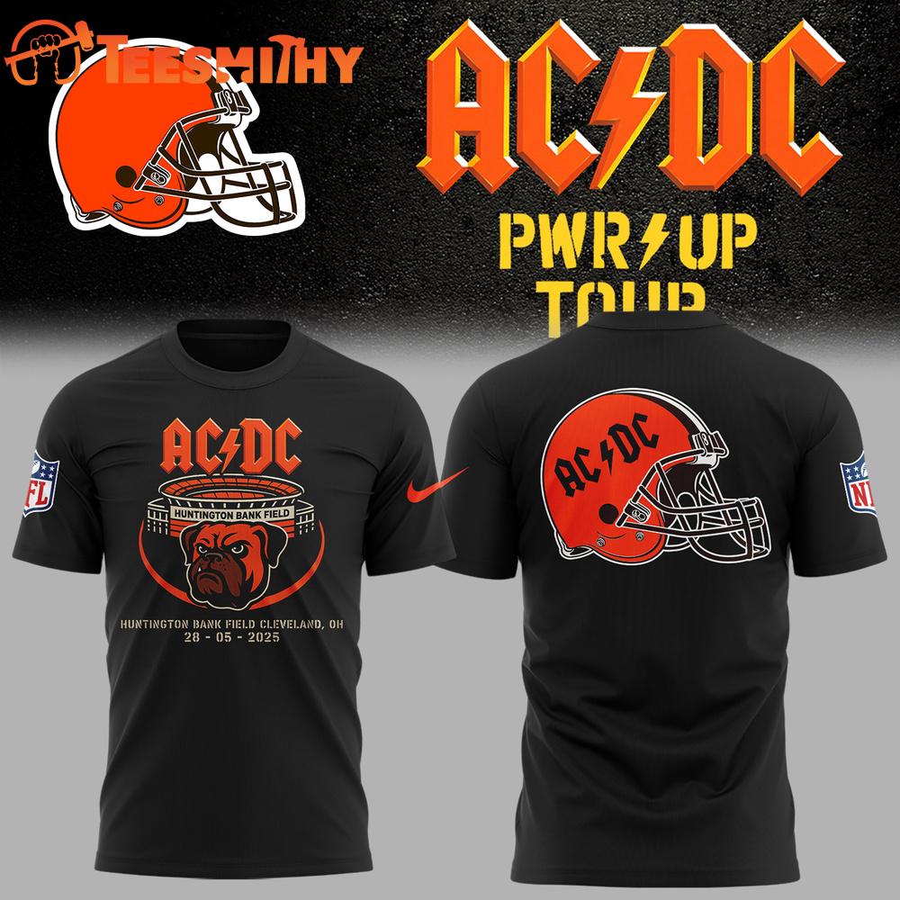 ACDC Cleveland Football PWR Up Tour Cleveland 2025 T Shirt