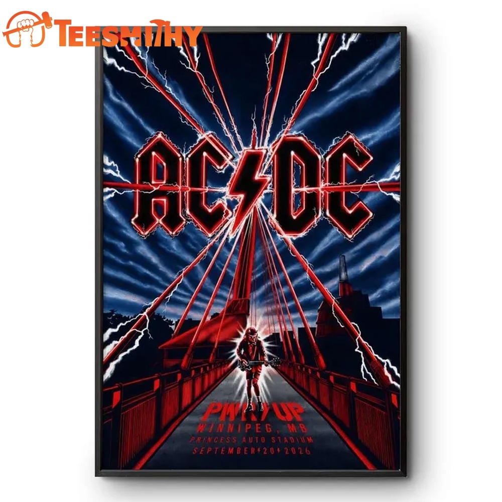 ACDC Exclusive Winnipeg Event Shirt Power Up Tour 2026 Poster Canvas Art