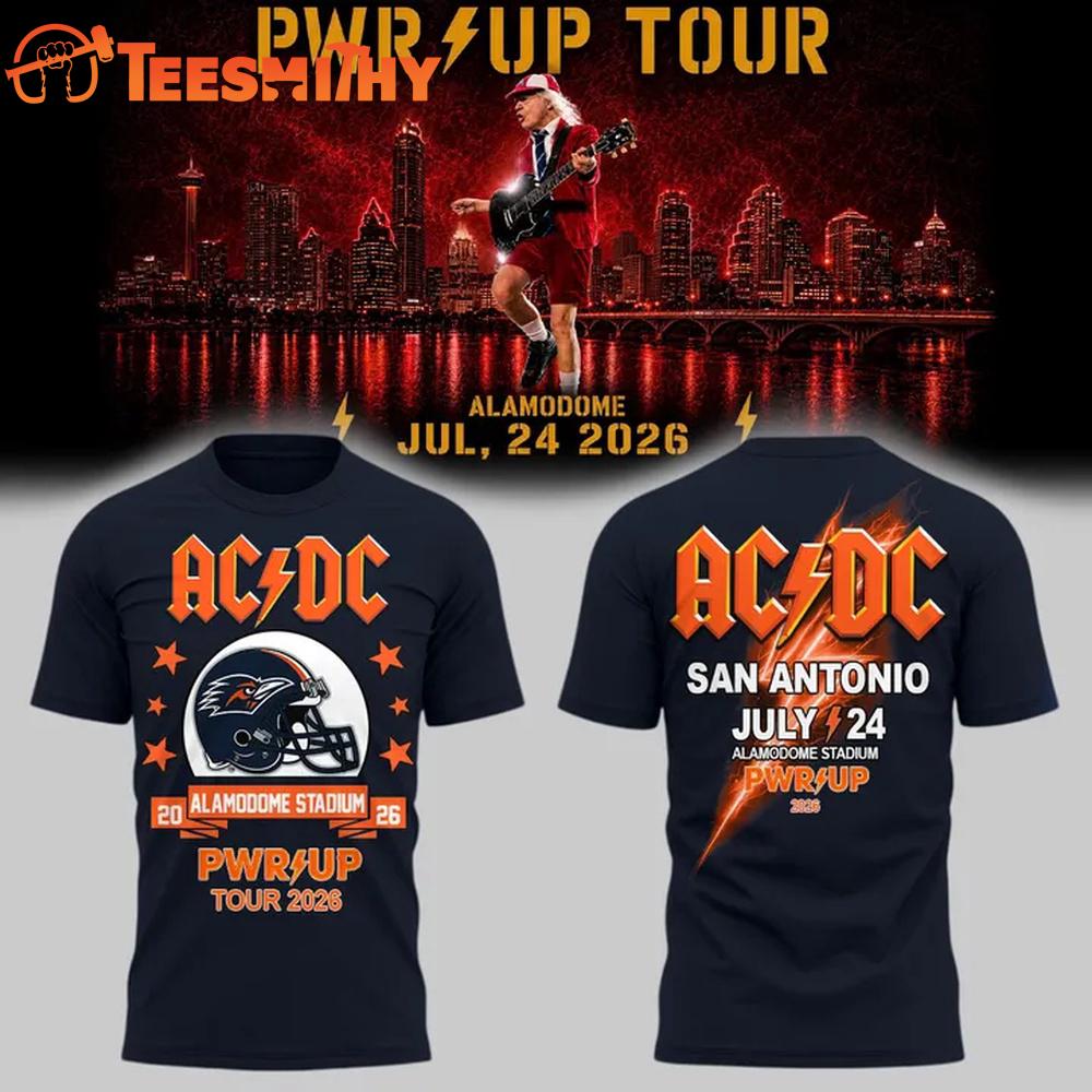 ACDC Graphic x UTSA Roadrunners Football Power Up Tour 2026 Special New T Shirt
