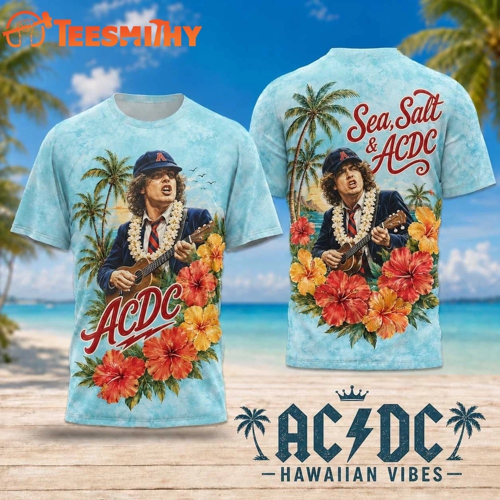 ACDC Hawaiian Vibes Island Lei and Hibiscus 2026 3D Shirt
