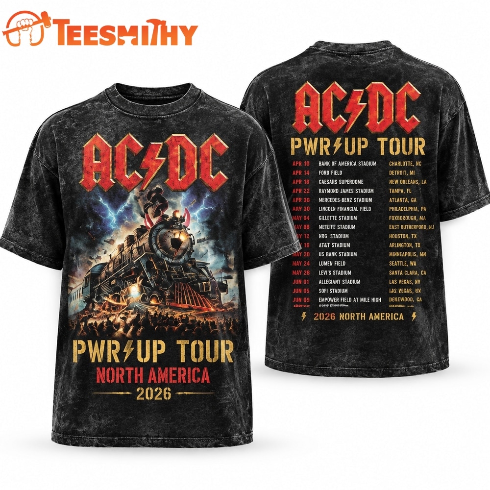 ACDC Heavy Metal Express Power Up Tour 2026 Vintage Graphic T Shirt