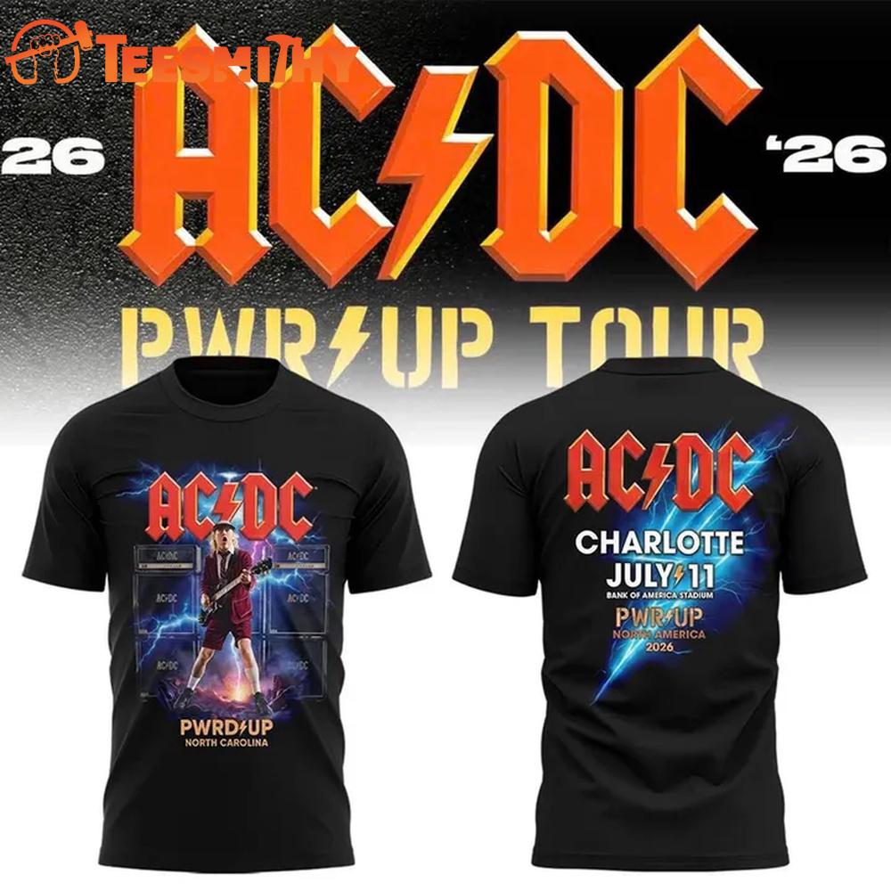 ACDC Power Up Tour 2026 At Bank of America Stadium T-Shirt