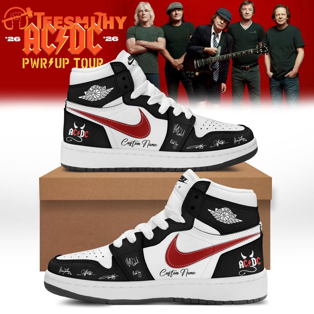 ACDC Power Up Tour 2026 Limited Edition Signature Black Air Jordan 1 Shoes