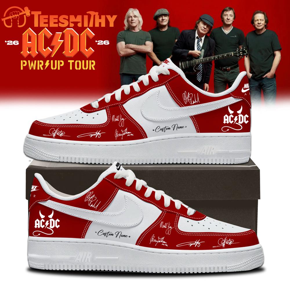 ACDC Power Up Tour 2026 Limited Edition Signature Red Air Force 1 Shoes