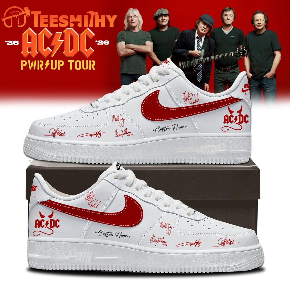 ACDC Power Up Tour 2026 Limited Edition Signature White Air Force 1 Shoes