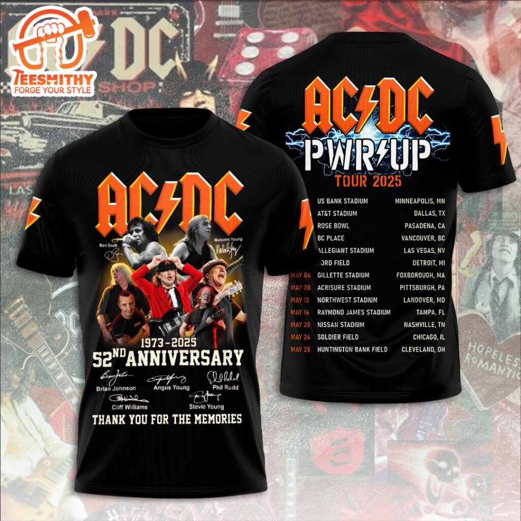 ACDC Power up Tour Shirt, Rock Band Shirt 3D - Teesmithy