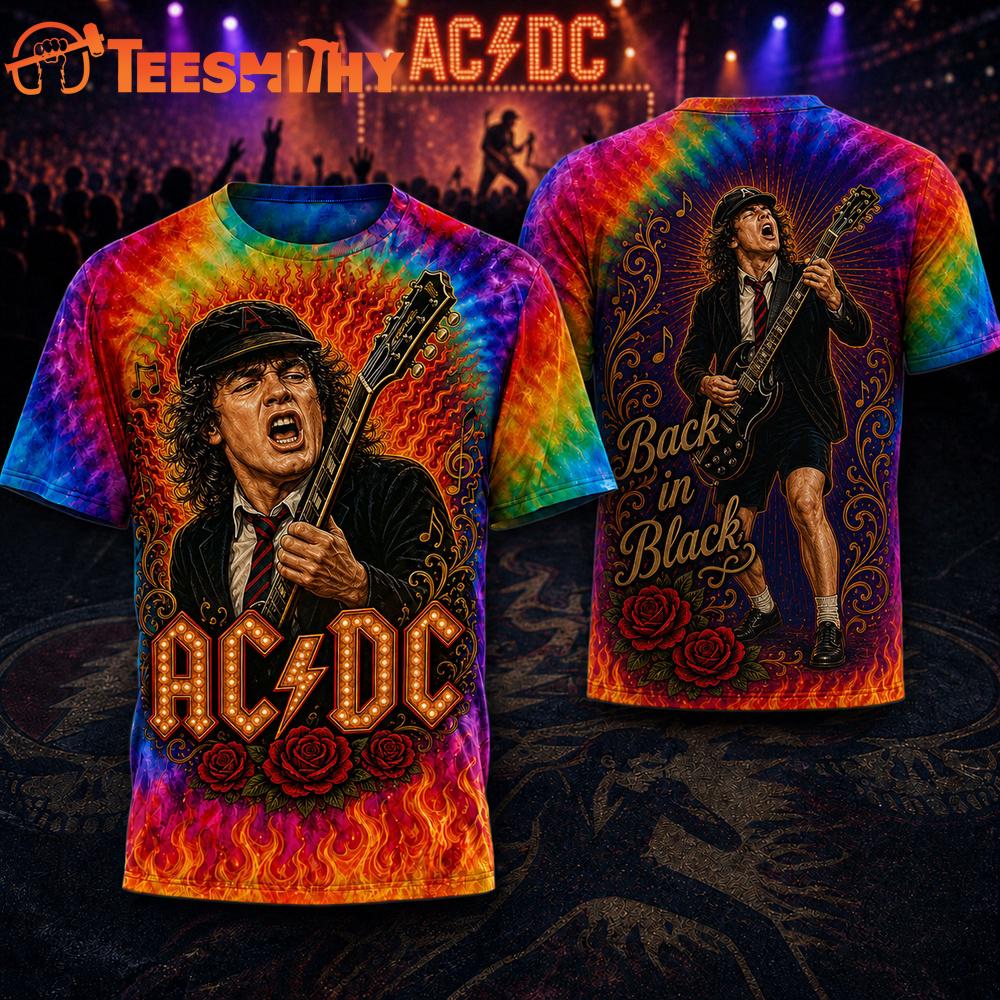 ACDC Rainbow Flame Unisex 3D Shirt