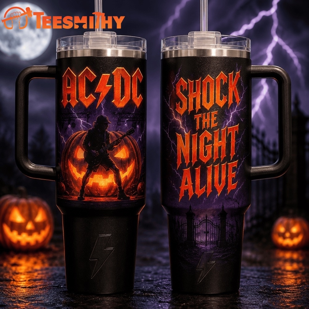 ACDC Shock the Night Alive Halloween Stanley Tumbler 40oz