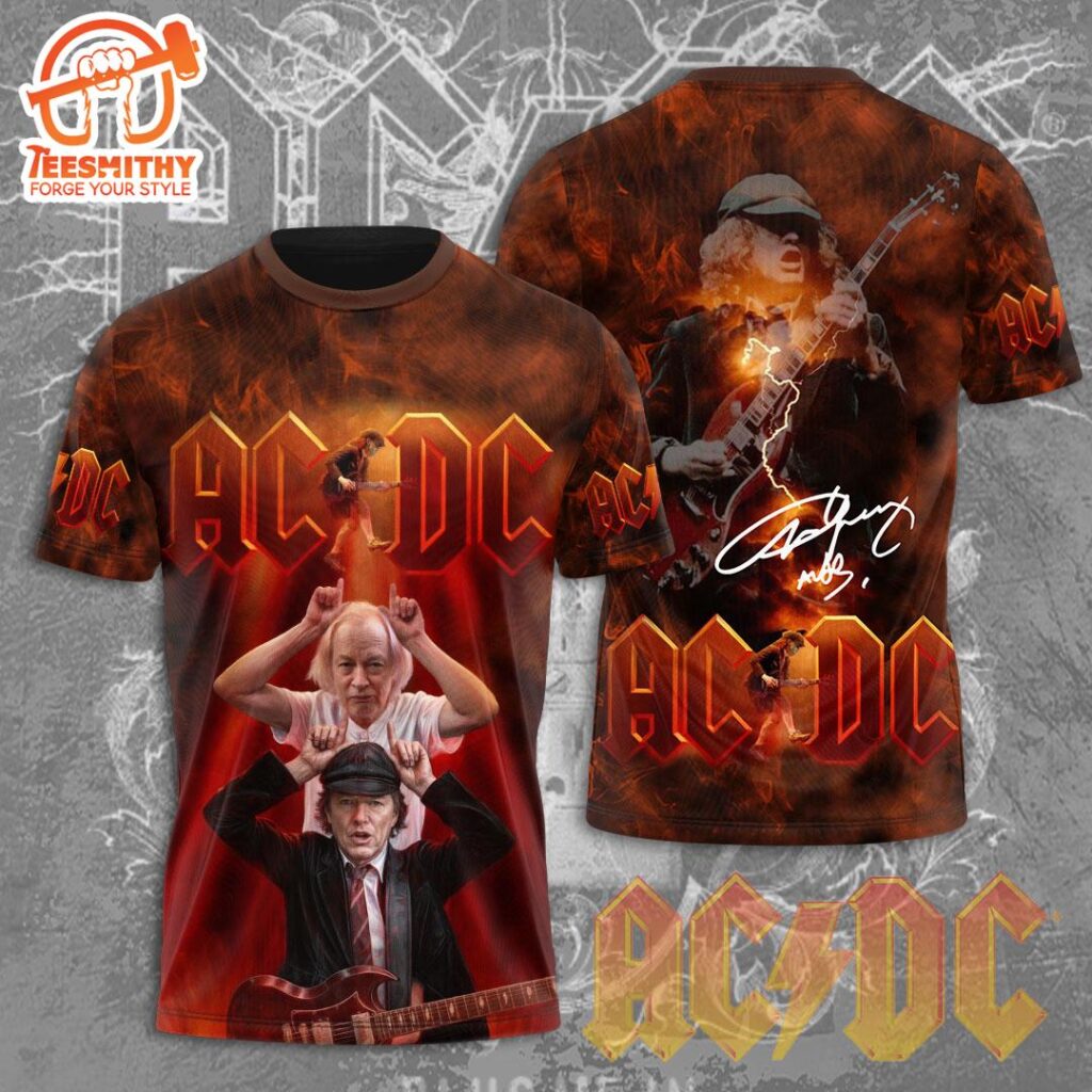 ACDC x Angus Young 3D Apparel Gift For Fans - Teesmithy