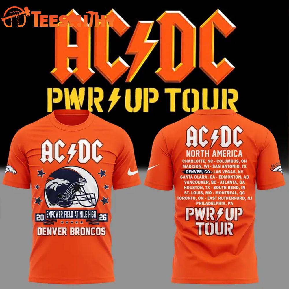 ACDC x Denver Broncos Power Up Tour 2026 T Shirt