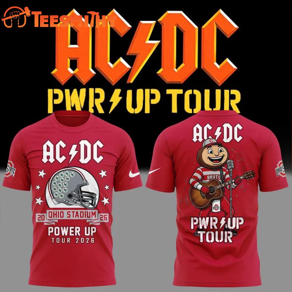 ACDC x Ohio State Buckeyes Football Mascot Power Up Tour 2026 T Shirt