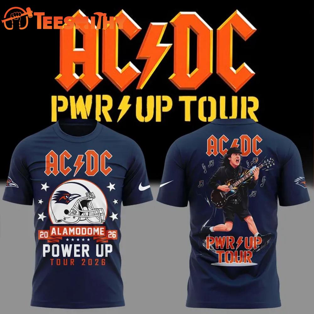 ACDC x UTSA Roadrunners Football Power Up Tour 2026 New Design 3D Shirt