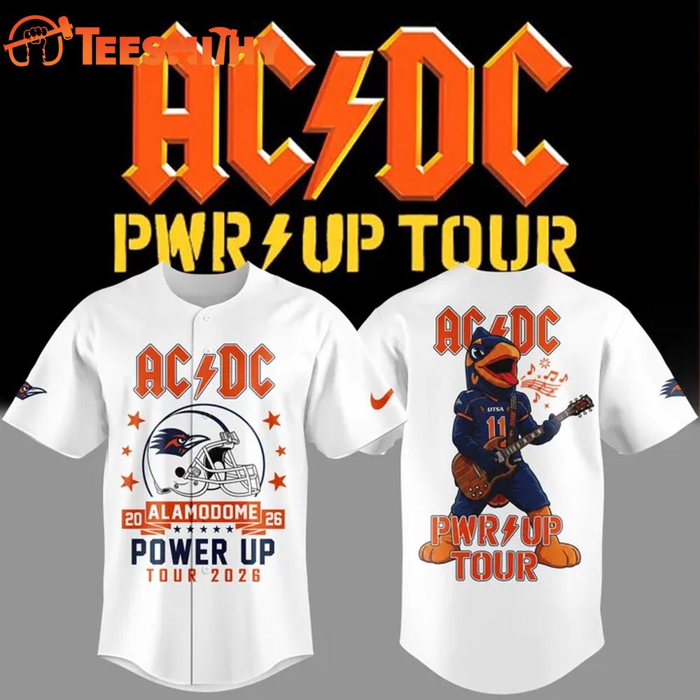ACDC x UTSA Roadrunners Football Power Up Tour 2026 White Jersey