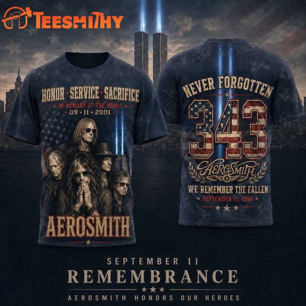 Aerosmith 911 Tribute Twin Towers 343 Graphic 3D Shirt